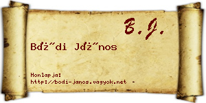 Bódi János névjegykártya