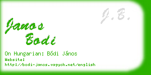 janos bodi business card