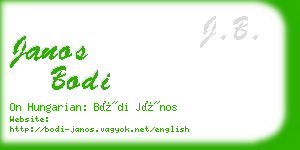 janos bodi business card